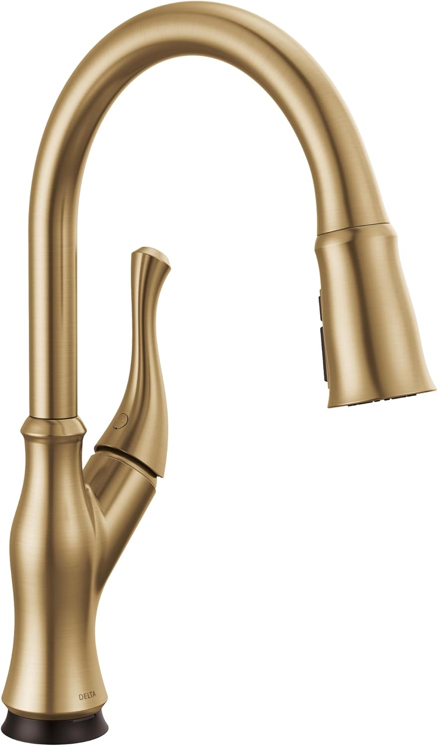 Delta Ophelia Brushed Gold Touch Kitchen Faucet with Pull Down Sprayer, Modern Single Hole Touch On Kitchen Sink Faucet, Single Handle, Champagne Bronze 19888TZ-CZ-DST