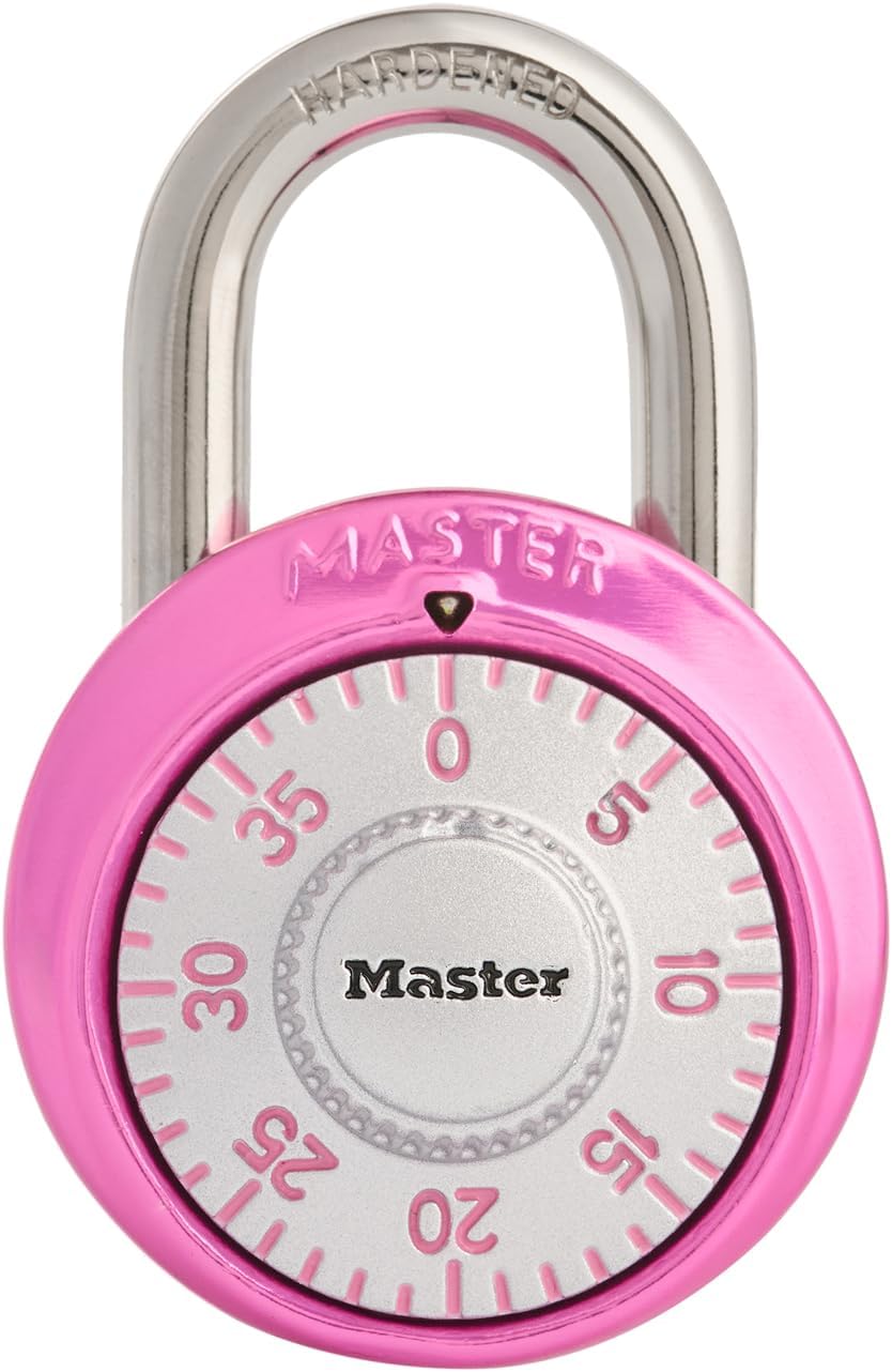 Master Lock 1530DPNK Locker Lock Combination Padlock, 1 Pack, Pink