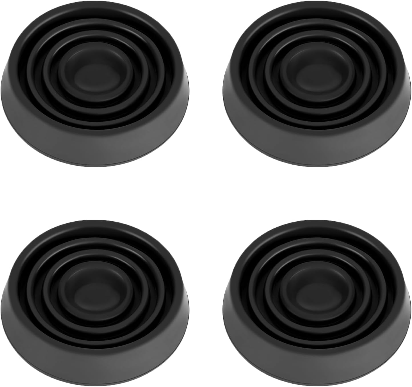Furniture Coasters, 1.5X1.5 Rubber Caster Cups Non Slip Furniture Pads | Non Skid Furnitures Grippers Anti Slide Floor Protector for Bed Couch Table Chair Stoppers - 4 Pack, Black