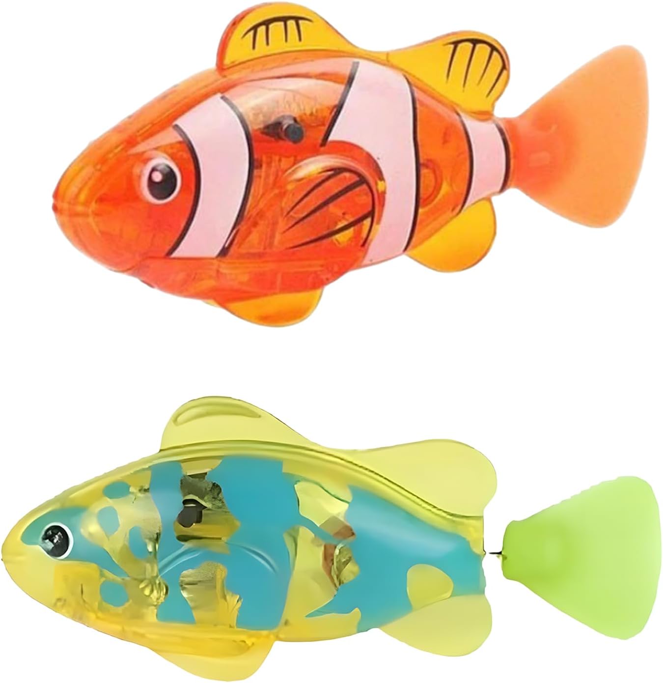 EujRcf 2 Pcs Robotic Fish, Swimming Robot Fish Toy for Cats, Reusable Robo Fish Bath Toy, Electronic Fish Fun & Interactive Play for Kids, Toddlers, and Pets