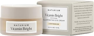 Naturium Vitamin Bright Illuminating Eye Cream, Under Eye Repair Cream for Dark Circles, with Vitamin K, Phyto-Complex, & Mineral Pigments, Light/Medium, 0.5 oz