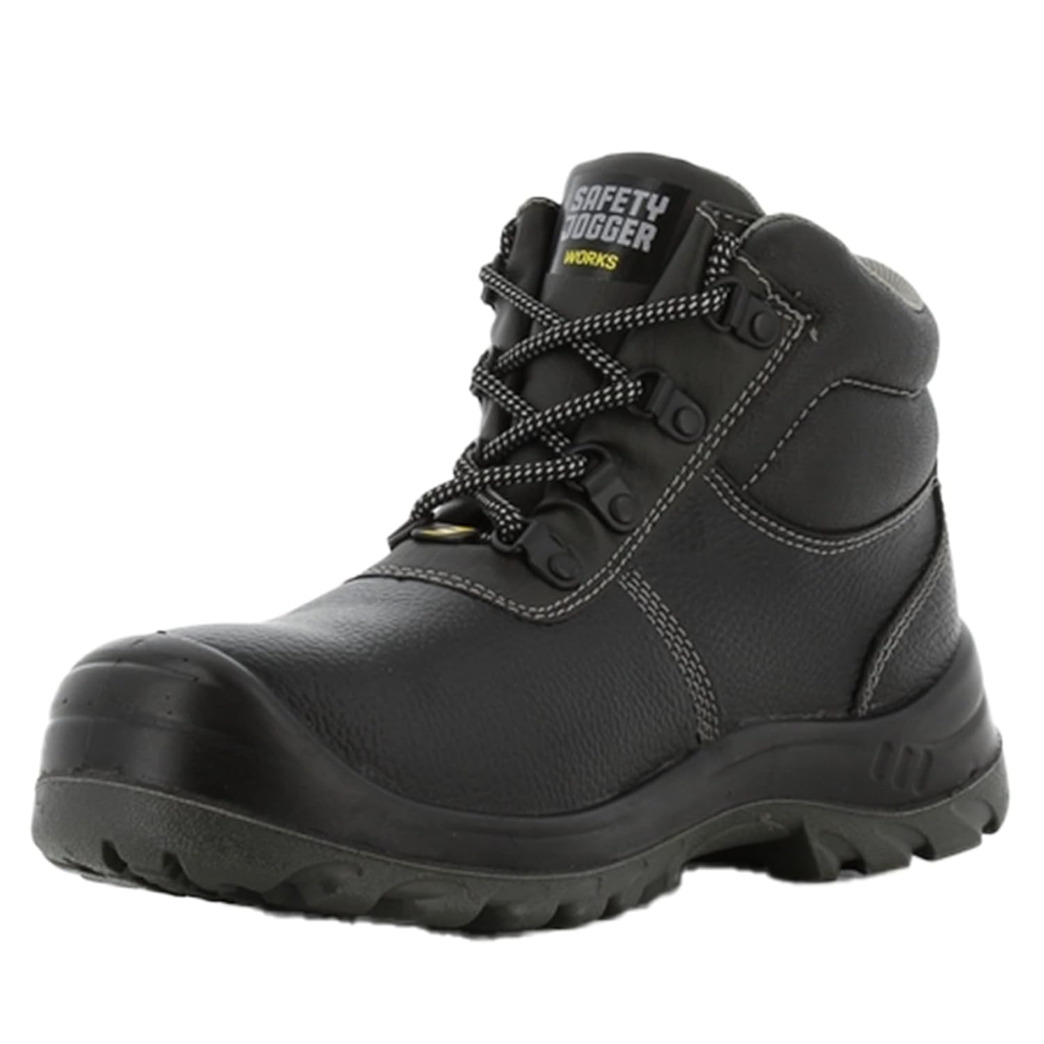 SAFETY JOGGER Safety Boot - BESTBOY - Steel Toe Cap S3/S1P Work Shoe for Men or Women, Anti Slip Puncture Resistant Steel Sole, Shock Absorbing, Water and Oil Repellant Safety Shoe, UK 10 EU 44, Black Leather