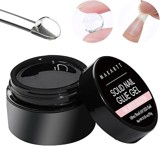Makartt Solid Nail Glue Gel for Press On Nails- Strong Clear Acrylic Nail Tips Solid Gel Nail Glue for Fake Nails Soft Gel Nail Tips Solid Hard Gel for Nails Nail Art DIY Home 15ML UV Light Cured