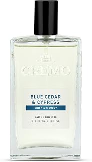 Cremo Cologne for Men - Blue Cedar & Cypress Mens Cologne - A Woodsy Scent with Notes of Lemon Leaf, Cypress and Cedar, 3.4 Fl Oz