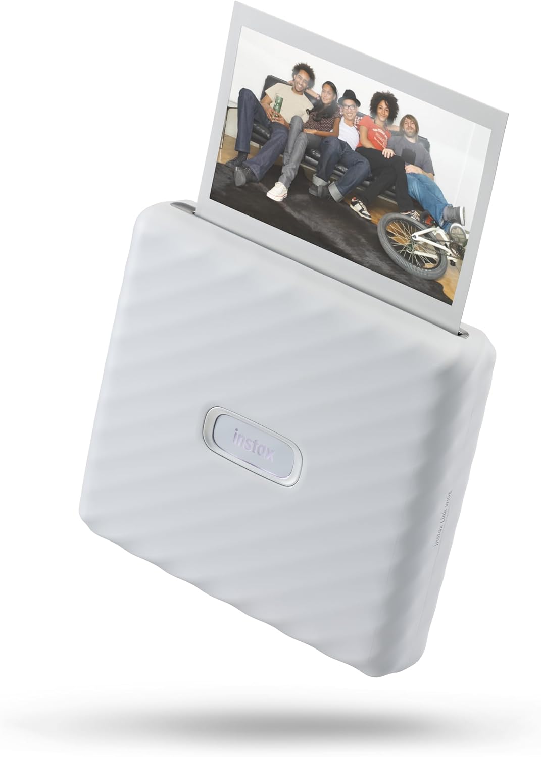 instax WIDE film format LINK photo printer, Bluetooth connection, photo editing App with 30+ templates, suitable for iOS/Android smartphones, Ash White