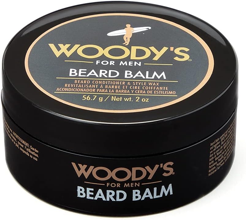 Woody's 2-in-1 Beard Balm for Men, Beard Conditioner and Style Wax, with Blend of Coconut Oil, Panthenol, and Natural Beeswax 2-Ounce, 1-pack