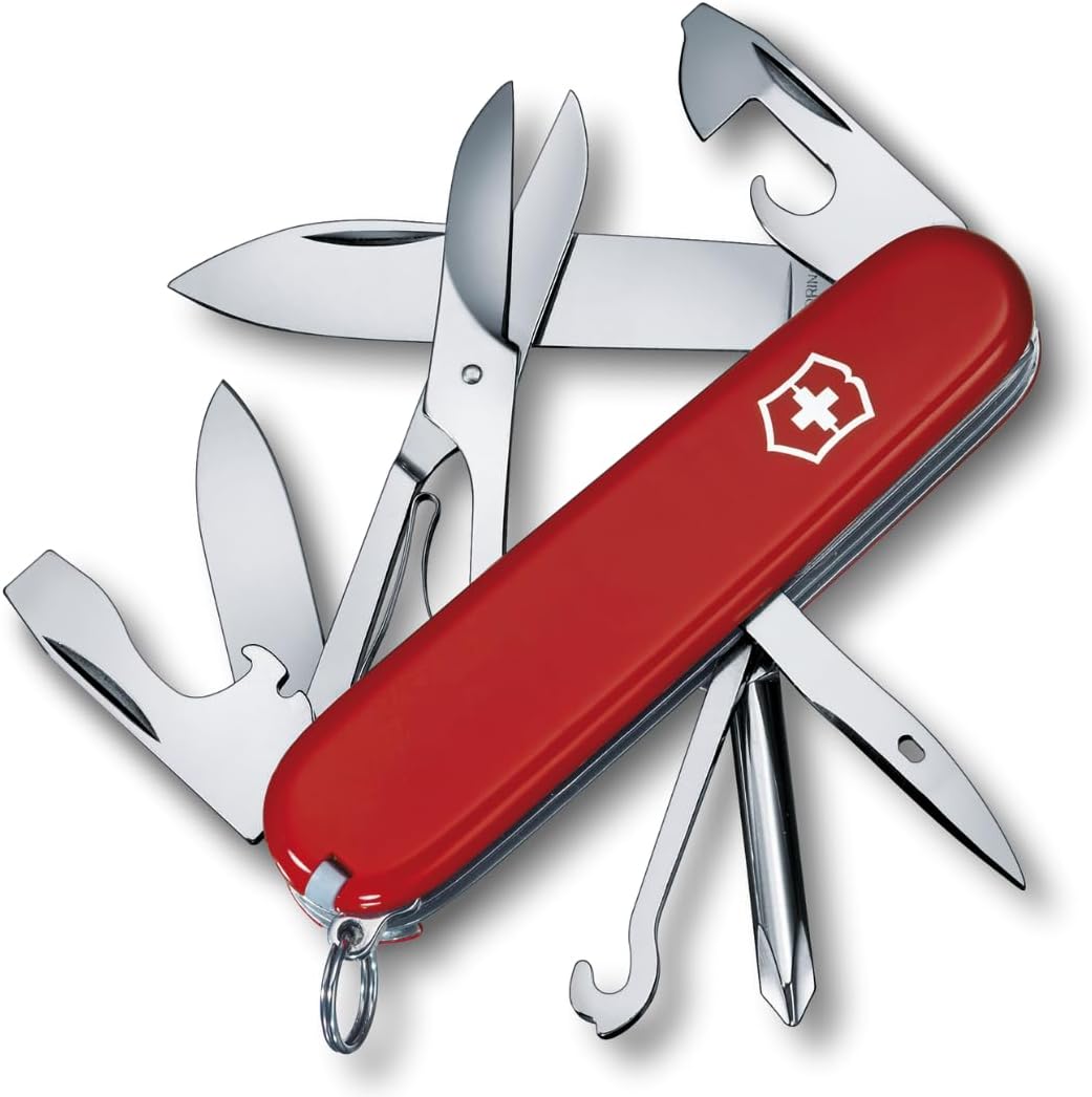 Victorinox Swiss Army Knife Super Tinker Multitool, 14 Functions, Red