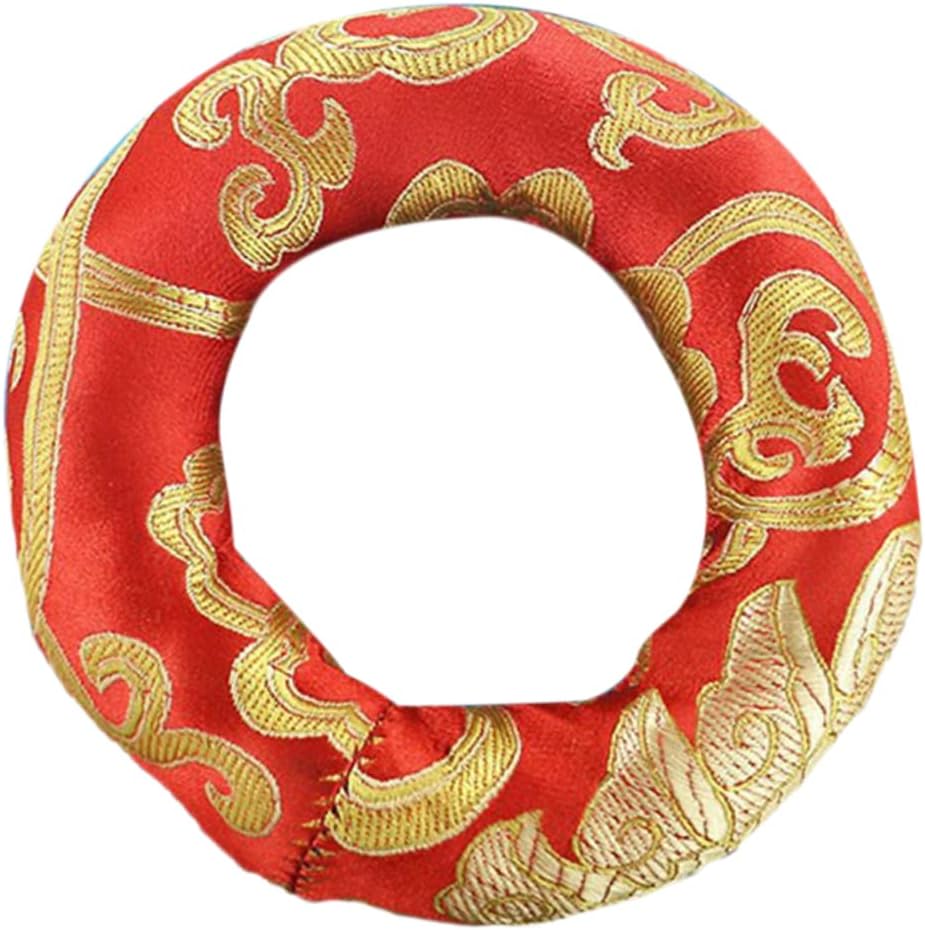 BESTonZON Nepali Root Singing Bowl Mat Buddha Ornaments for Home Handmade Sound Bowl Pads Buddhism Products Random Color