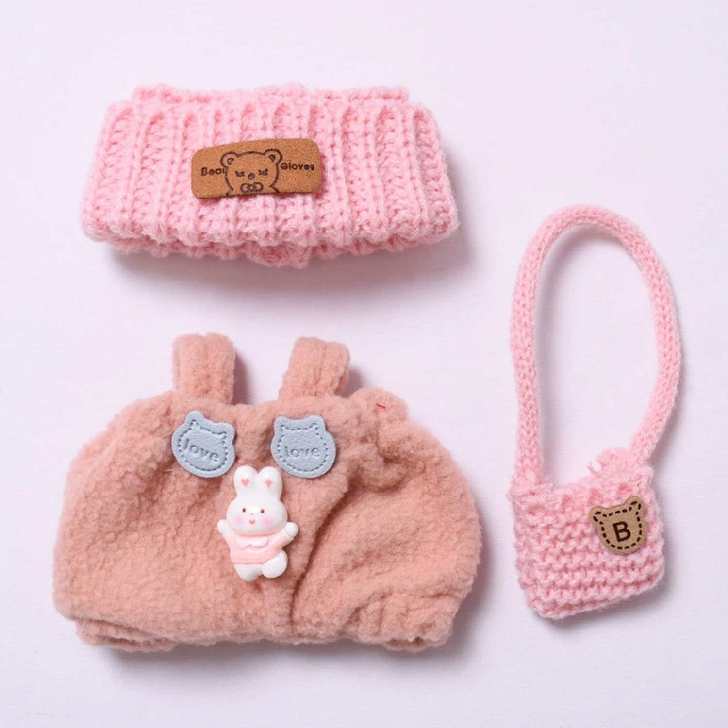 Clothes for 17cm Dolls Clothes Accessories(Just Clothes No Doll), Cute Jumpsuit&hat Outfit Suitable for 6.69inch (17cm) Doll Soft Cotton Clothing Replacement