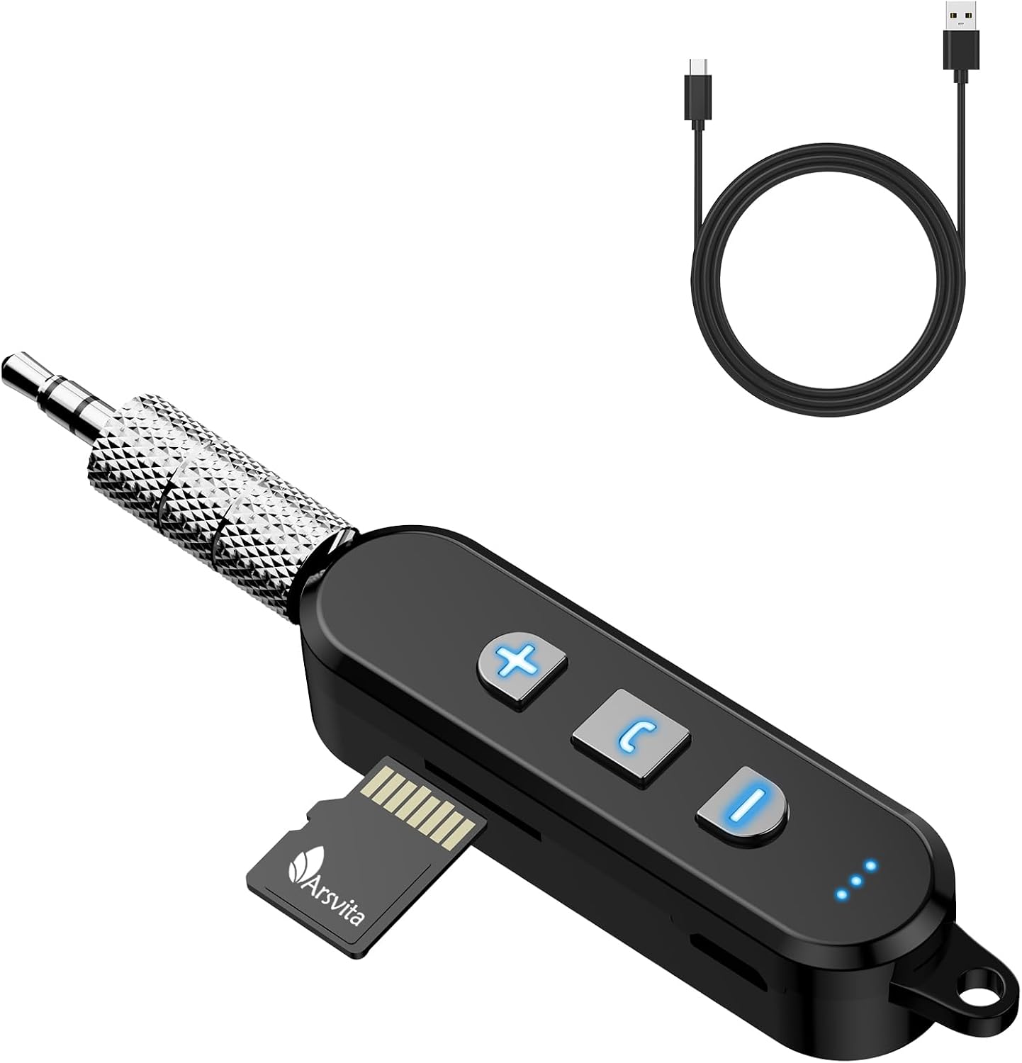 Arsvita Bluetooth Receiver Kit, Bluetooth 5.0 Portable Audio Adapter, Black