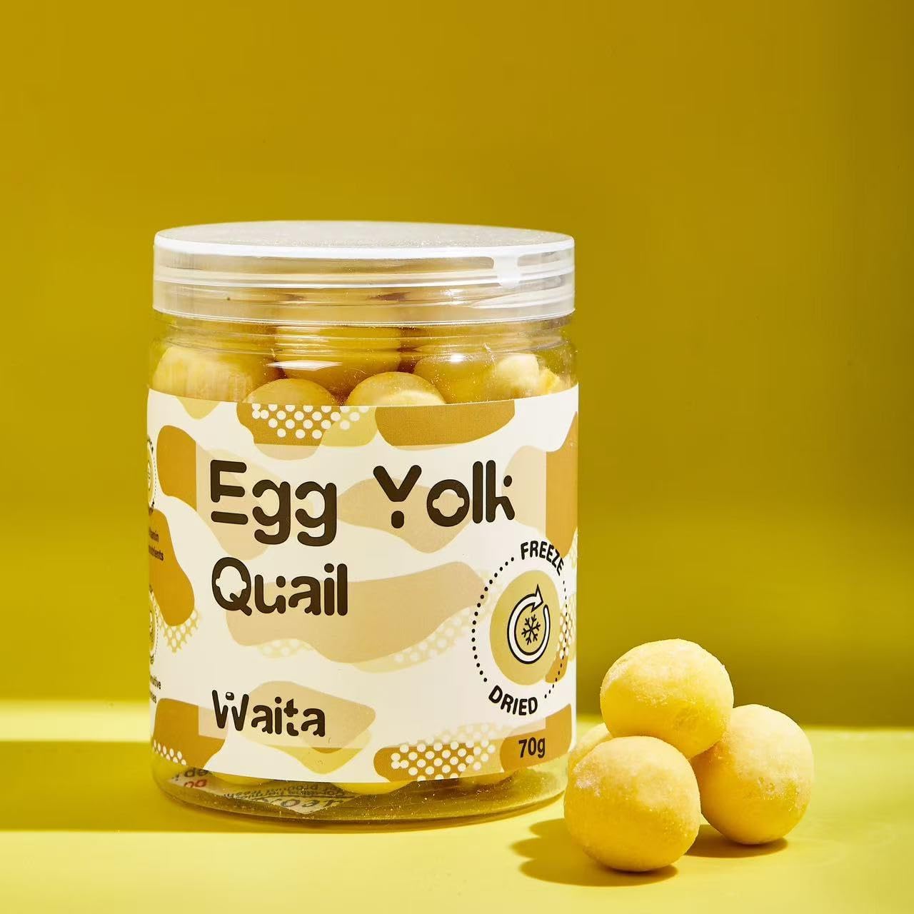 Waita Cat Treats Pets Dog Treats Natural Fresh Quail Egg Yolk Freeze-Dried Cat Treat 70g Can