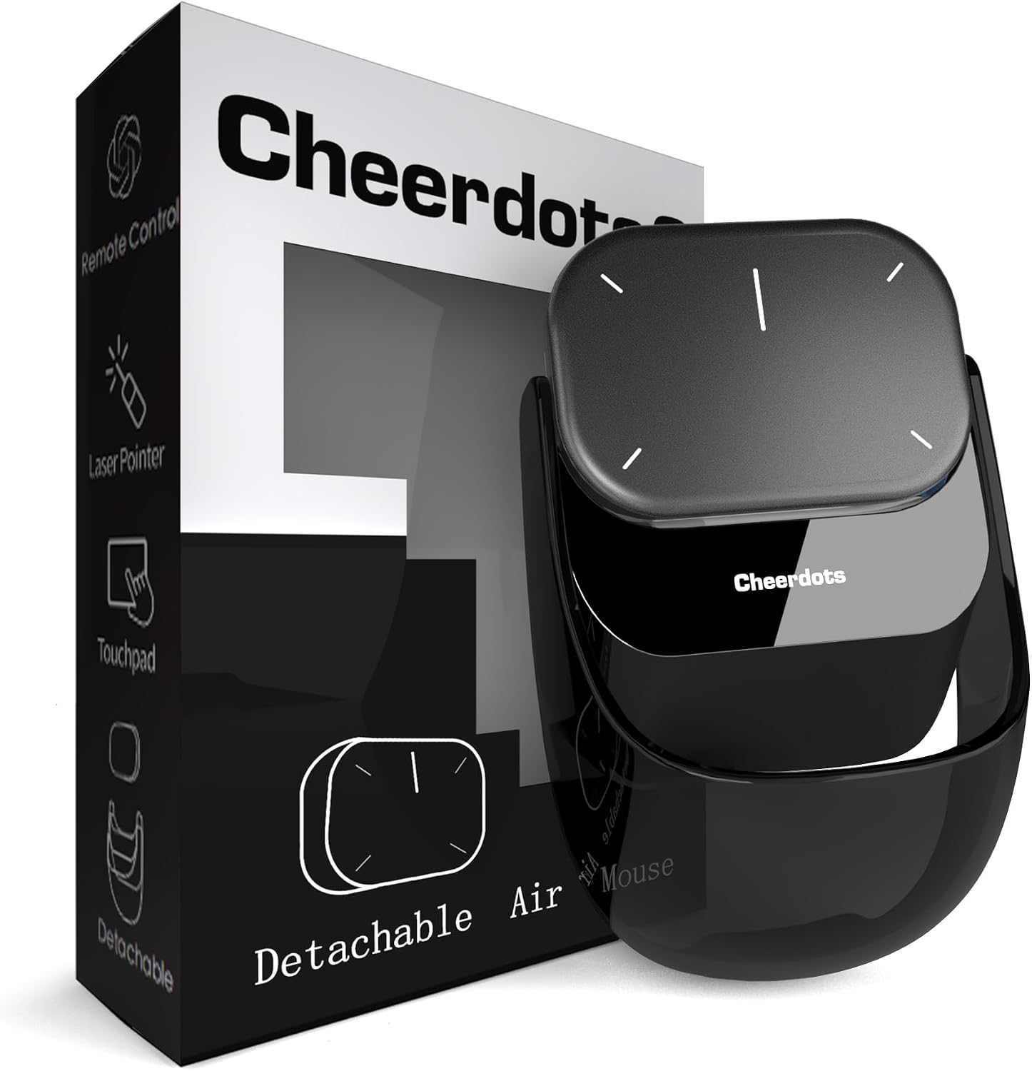Cheerdots2 Touchpad Bluetooth Mouse with Presentation Mode, Detachable & Portable Design, Smart Software Control, Wireless Mouse for Meetings, Remote Work & TravelBasic