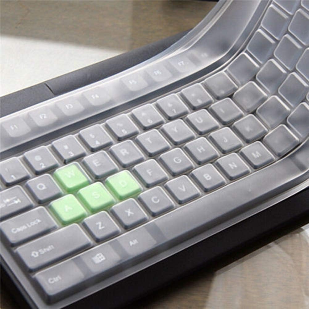 URBANWAZE Universal Clear Waterproof Silicone Keyboard Protector for Standard PC Desktop Computer Keyboards - Durable Wrap-Around Design, Liquid-Proof, Ultrathin, Translucent White
