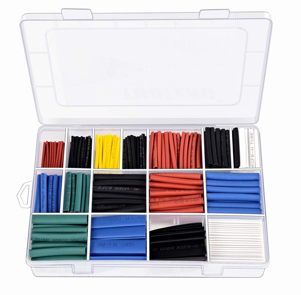 670 pcs 2:1 Heat Shrink Tubing kit, 6 Colors 12 Sizes Insulation Tube Apply to Electrical Wire Cable Wrap Assortment Electric