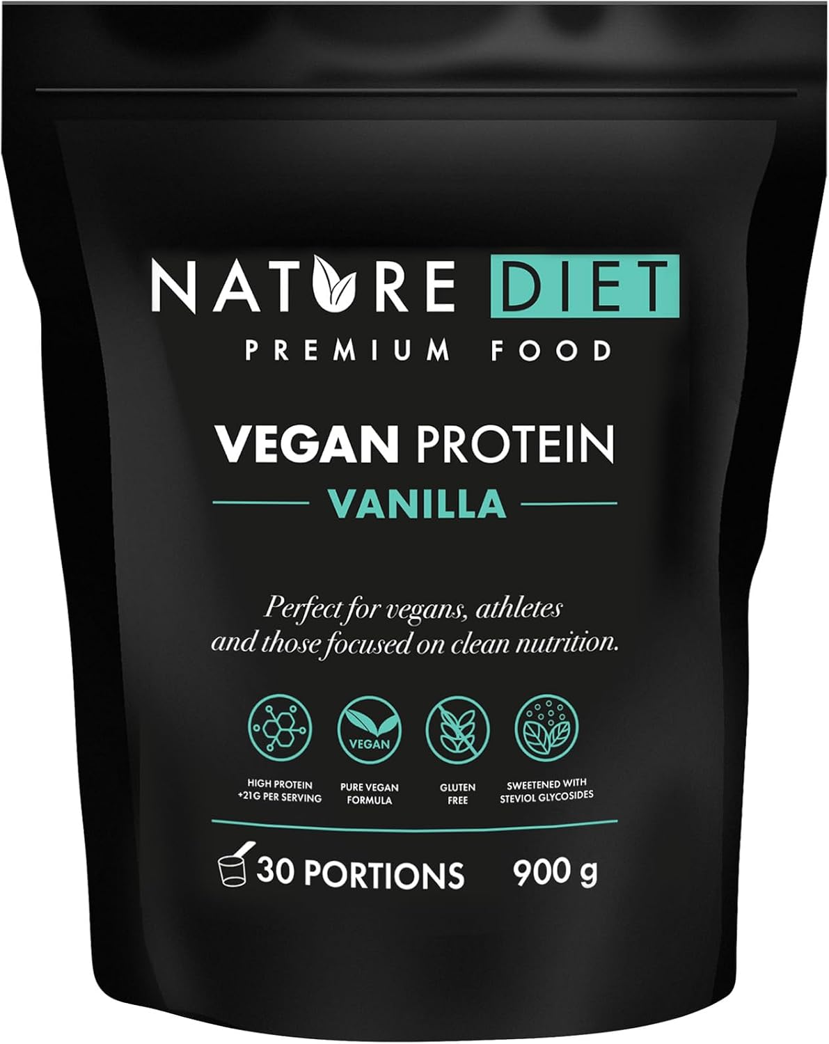 Nature Diet Vegan Protein Vanilla | 900 g | High Protein | 21.9 g Protein per Serving | 30 Servings | Pea & Hemp Blend | Clean, Plant-Based, Lactose-Free & Gluten-Free Formula