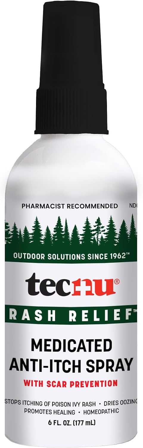 Tecnu Rash Medicated Anti-Itch Spray with Scar Prevention, Poison Ivy Treatment, 6 Fluid Ounce
