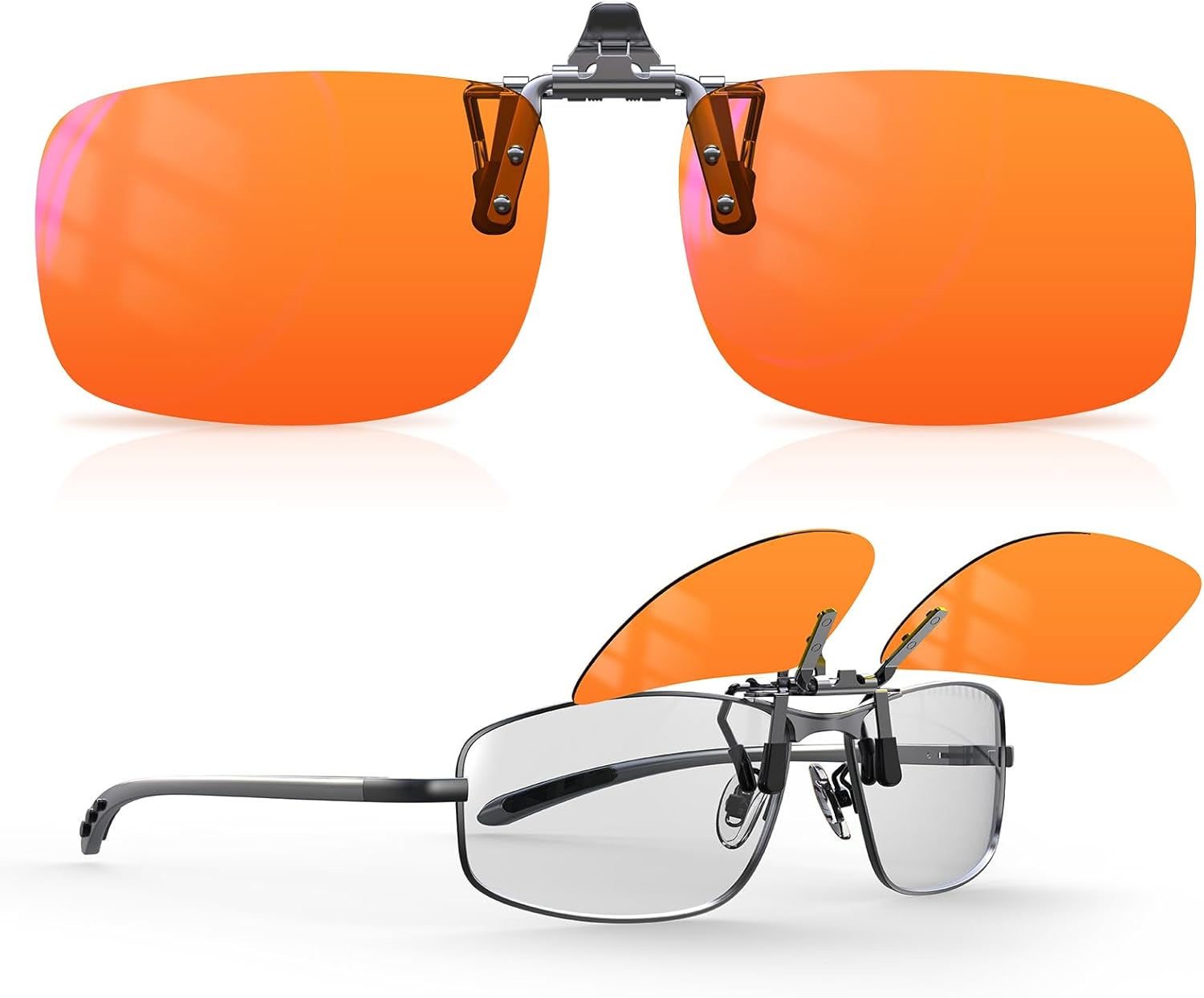 Goiteia Blue Light Blocking Clip On Glasses,Computer and Gaming Clip On Eyeglasses for Better Night Sleep,Anti Eye Strain,Suitable for Screens,Games,TVs,Mobile Phones