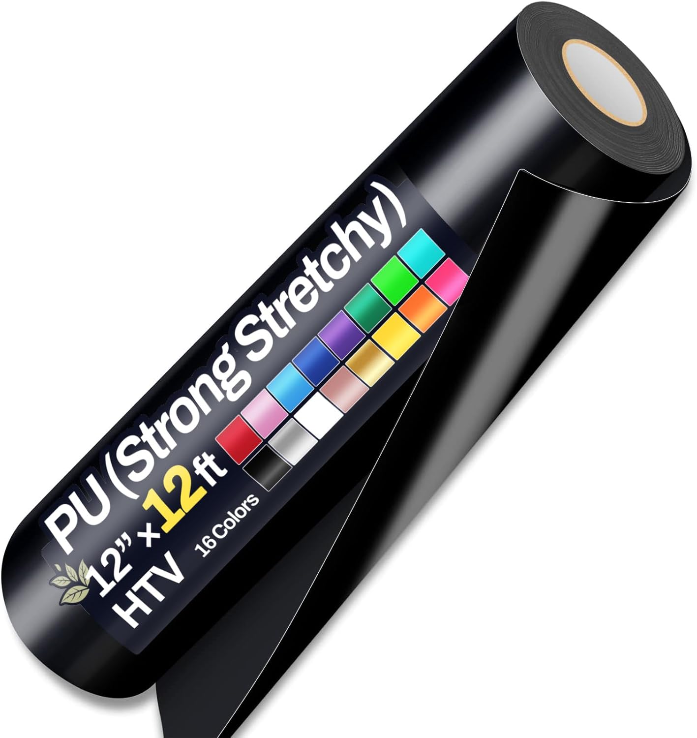 12" x 12ft Heat Transfer Vinyl Rolls, PU (Strong Stretchy) HTV Vinyl Black for Shirts, Sooez Iron on Vinyl for All Cutter Machine, Easy to Cut & Weed for DIY Heat Vinyls Design, Matte Finish