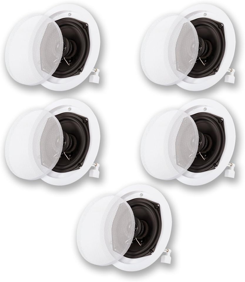 Acoustic Audio by Goldwood R191 in Ceiling/in Wall 5 Speaker Set 2 Way Home Theater 1000 Watt New R191-5S