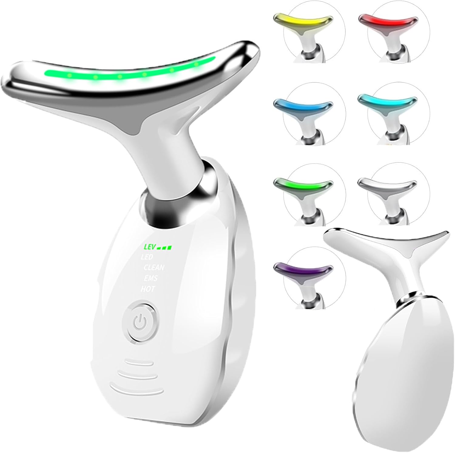 Electric Face Massager, 7 Color Anti-Wrinkle Face Device with 3 Massage Modes, Facial Neck Massager with Vibration for Skin Tightening and Smoothness