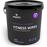 Wipex Gym Wipes – Natural Fitness Equipment Wipes, Plant-Based Cloth - Lavender and Vinegar Wipes to Clean Surfaces, Safe Yoga Mat Cleaner Wipes, All Purpose Gym Cleaner & Peloton Wipes, 400 Count