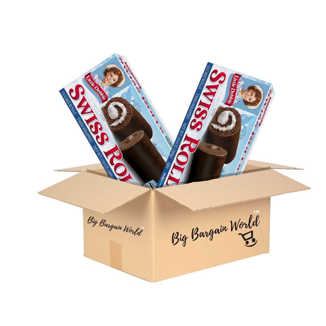 Swiss Rolls, Chocolate Cake Rolls, Twin Wrapped, 12 Count, 13.31 oz, Pack of 2