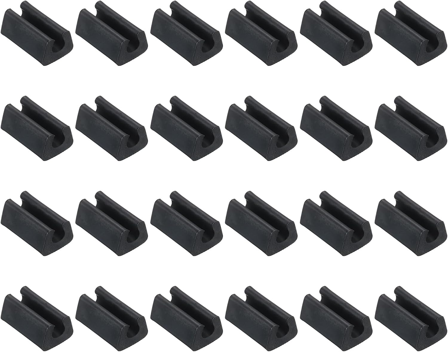 PATIKIL 8mm Rectangle Chair Leg Cover, 24Pcs Plastic Non-Slip Furniture Feet Protectors Tips Covers Floor Glides Tubing Caps for Office Home, Black