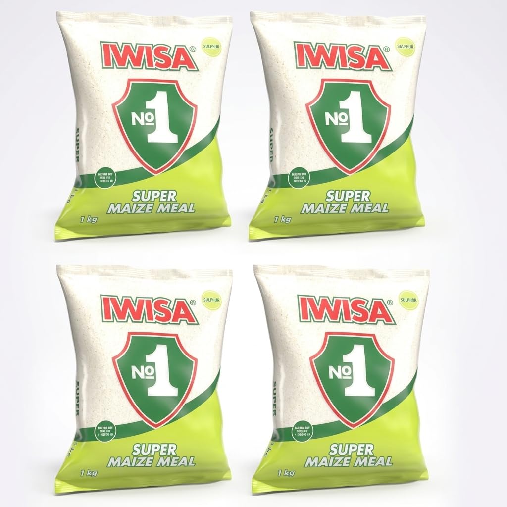 Iwisa Maize Meal 1kg | 4 Pack | South African Pap Meal | Cornmeal |Value Pack| Plastic Bag