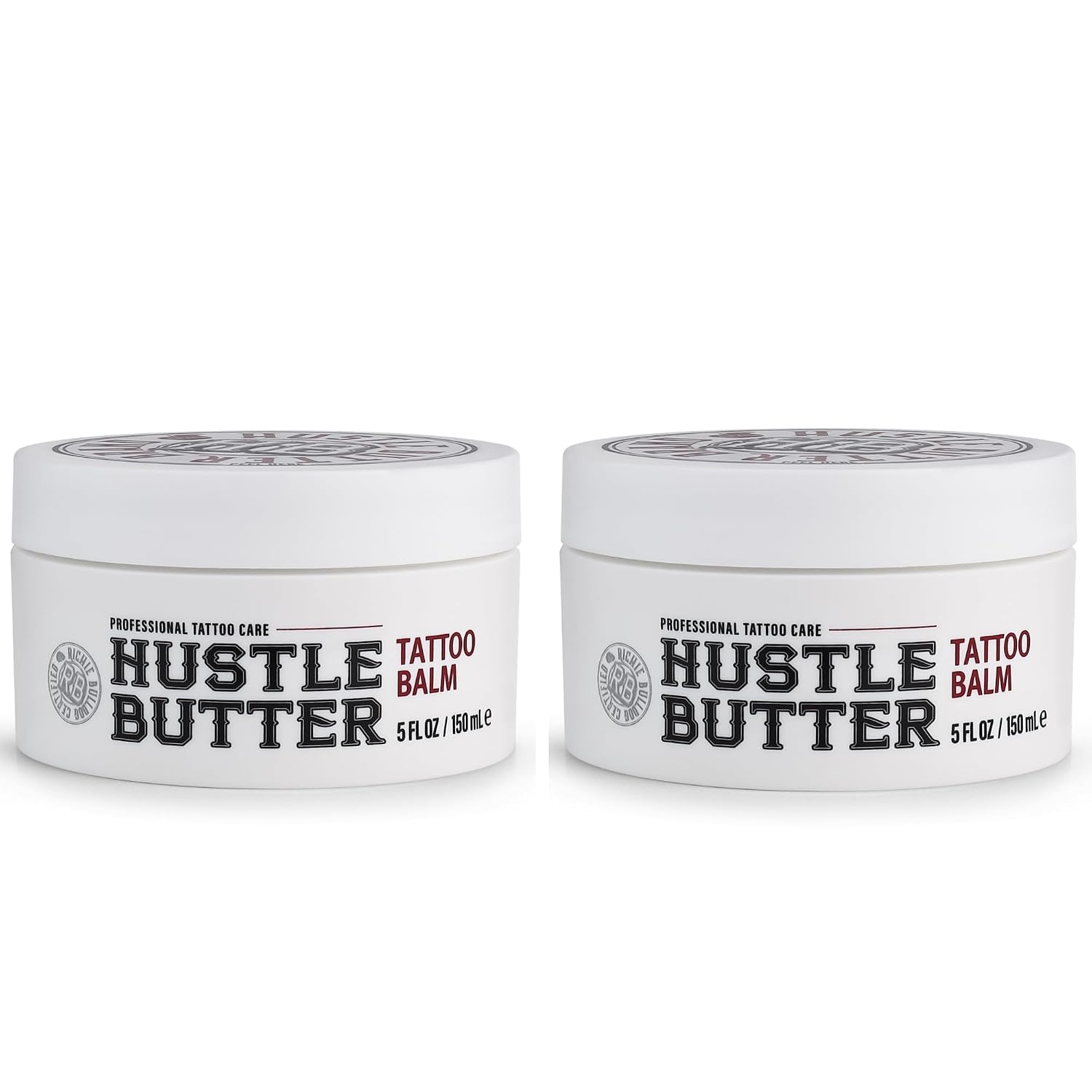 Hustle Butter Deluxe – Tattoo Butter for Before, During, and After the Tattoo Process – Soothing Lubrication – 100% Vegan Replacement for Petroleum-Based Products – 5 oz (2 Pack)