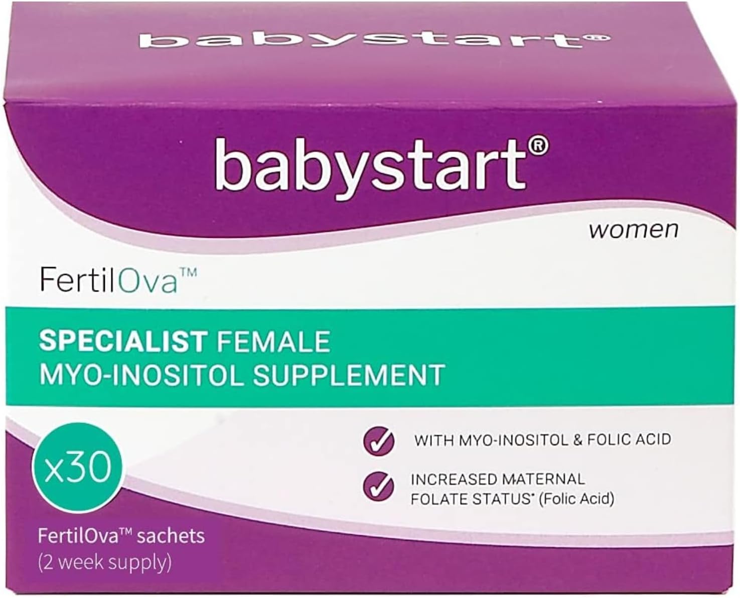 FertilOva Fertility Supplement, Help with Conception for Women - for Female use (30 sachets)