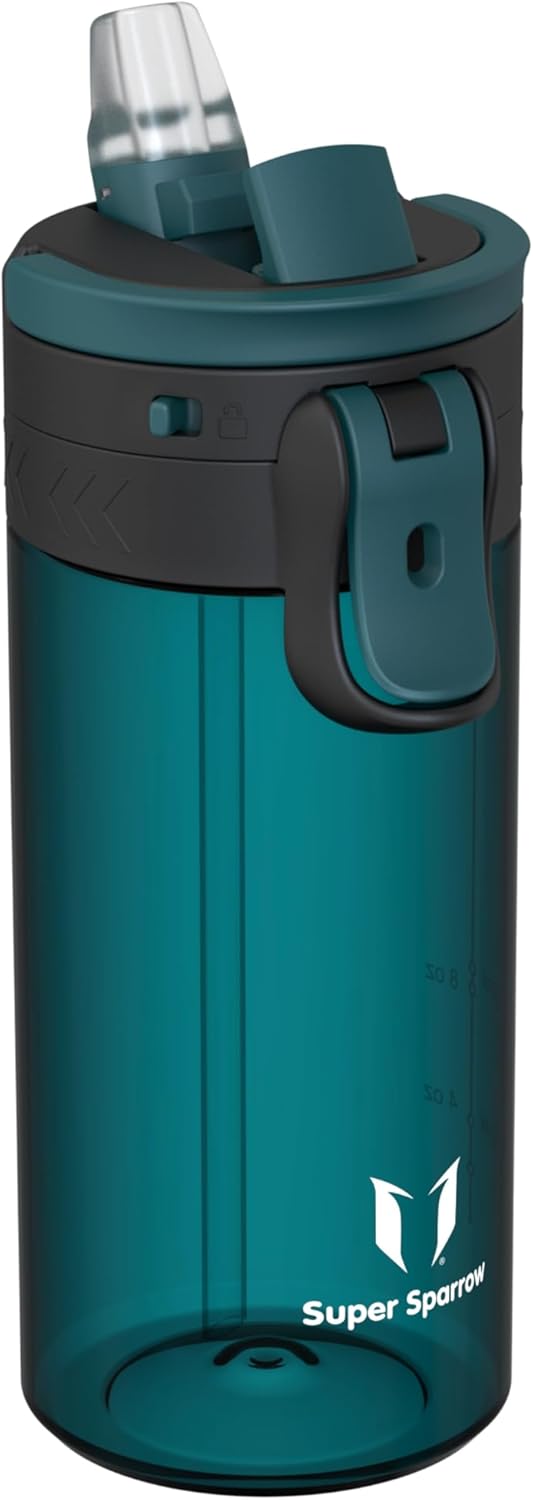 Sparrow Water Bottle - 500ml, 750ml, 1L - One-Tap TouchFlow Water Bottles with Straw - Non-Toxic - BPA Free Tritan Bottles - Leak Proof & Sustainable Drinks Bottle for Sports, Outdoors