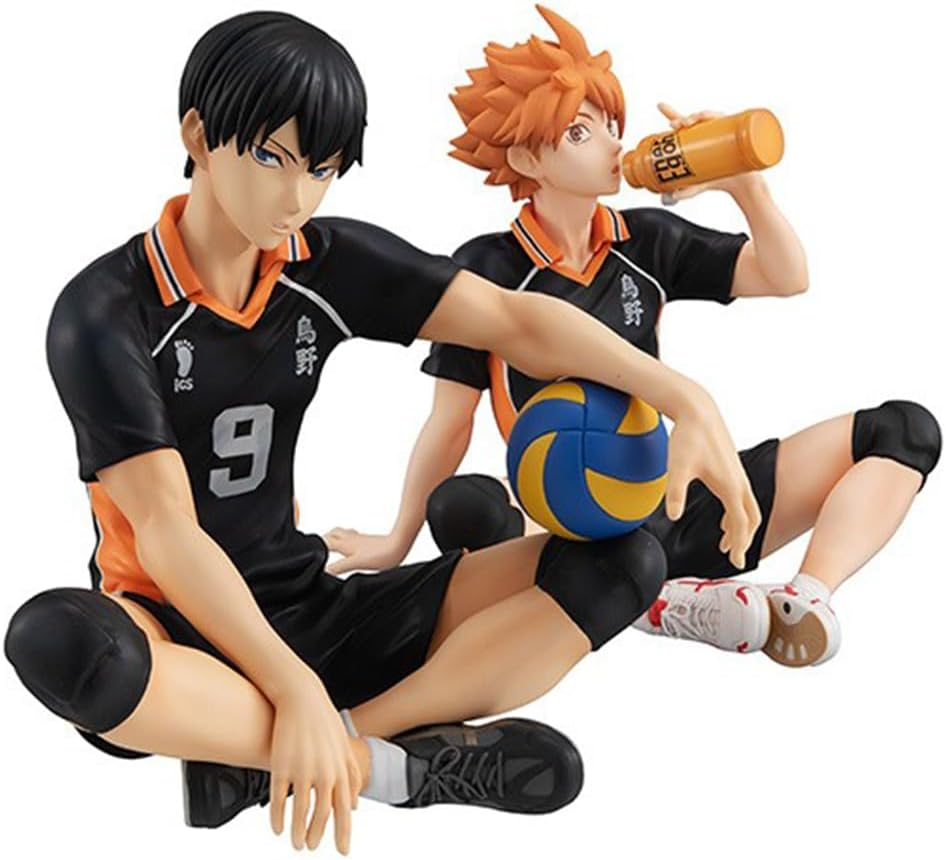 2pcs/set Haikyuu Figure Hinata Syouyou/Kageyama Statue Figure Model 10cm Haikyuu!!! Figurine Collectible PVC Sitting Pose Sculpture Desktop Ornament