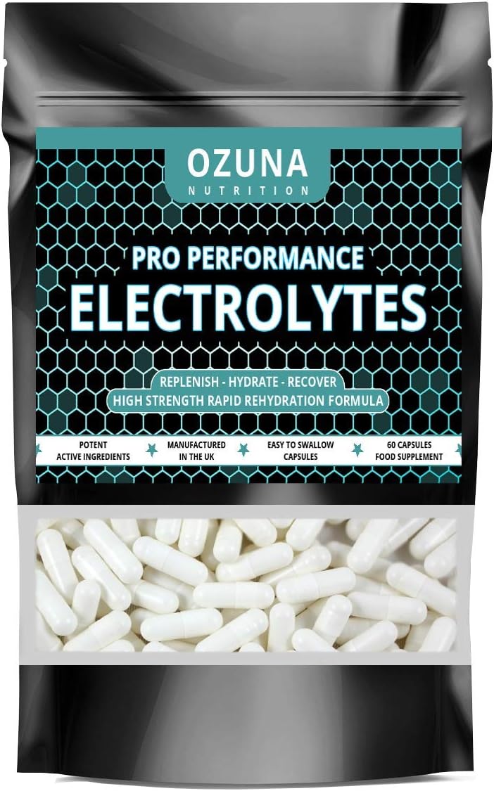 Pro Performance Electrolytes Tablets Rapid Hydration Replenish Lost Minerals & Salts | Suitable for Vegetarians | 60 Capsules