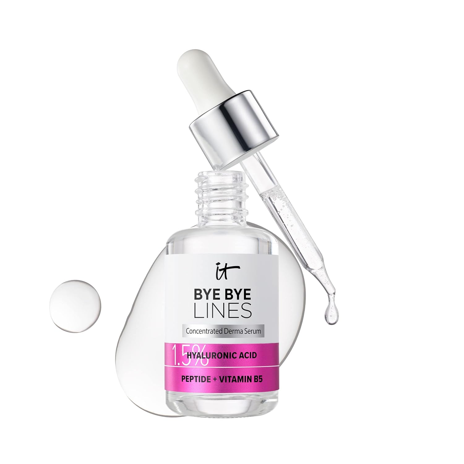 IT Cosmetics Hyaluronic Acid Serum Visibly Plumps Skin & Smooths Lines In 2 Weeks - With Peptide + Vitamin B5 - Vegan Formula - 1 fl oz
