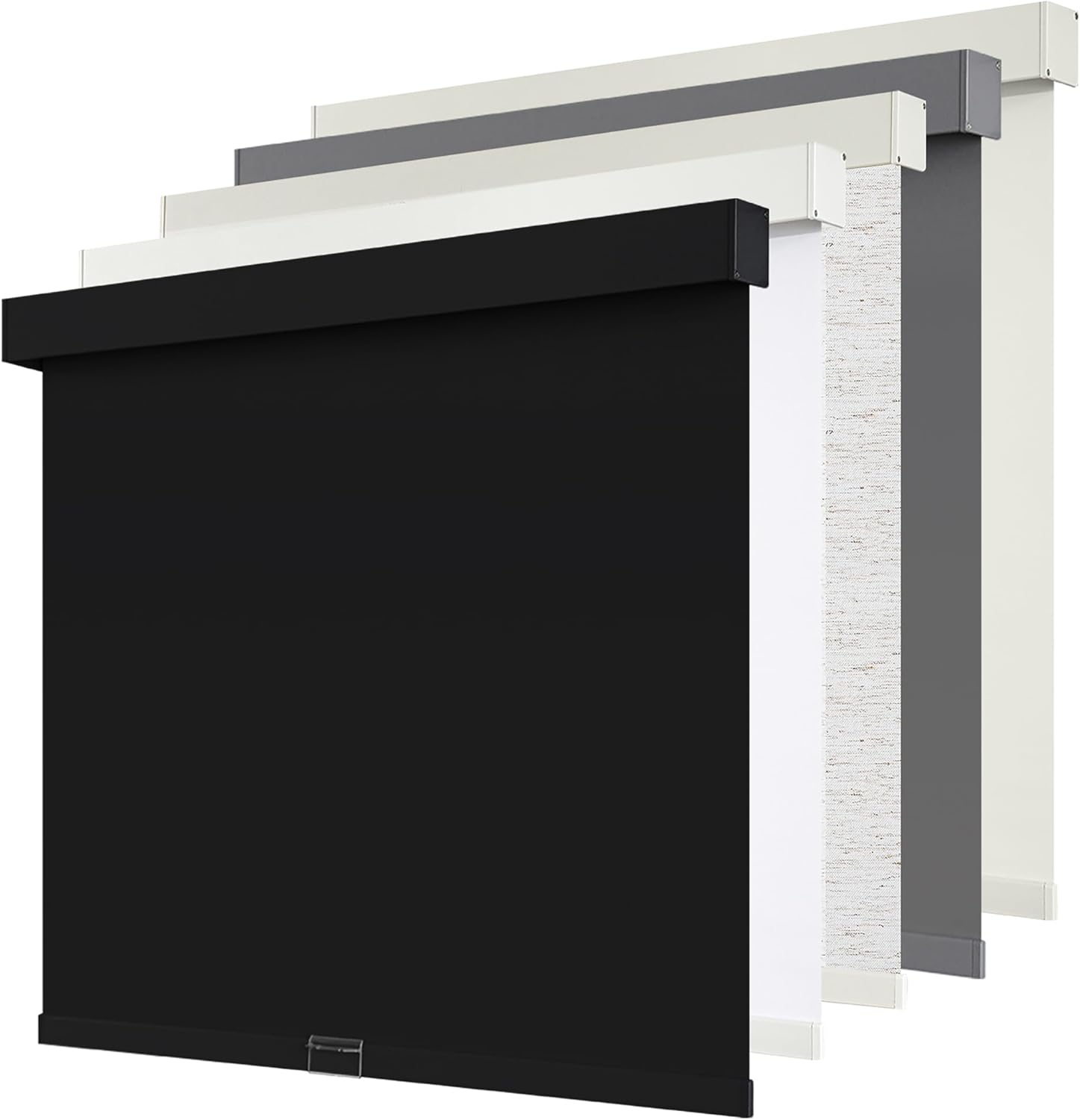 Cordless Blackout Roller Shades Blinds for Windows Free-Stop,Pull Down Room Darkening with Valance,Thermal Insulated Woven Fabric Window Door Blinds for Home,Office,Black 20" W x 72" H