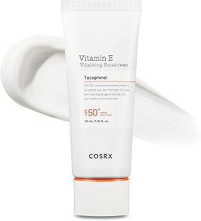 COSRX Daily SPF 50 Vitamin E Vitalizing Sunscreen, UVA/UVB Protection, Lightweight, No White Cast, Semi Matte Finish, Sebum Balancing, Korean Skincare