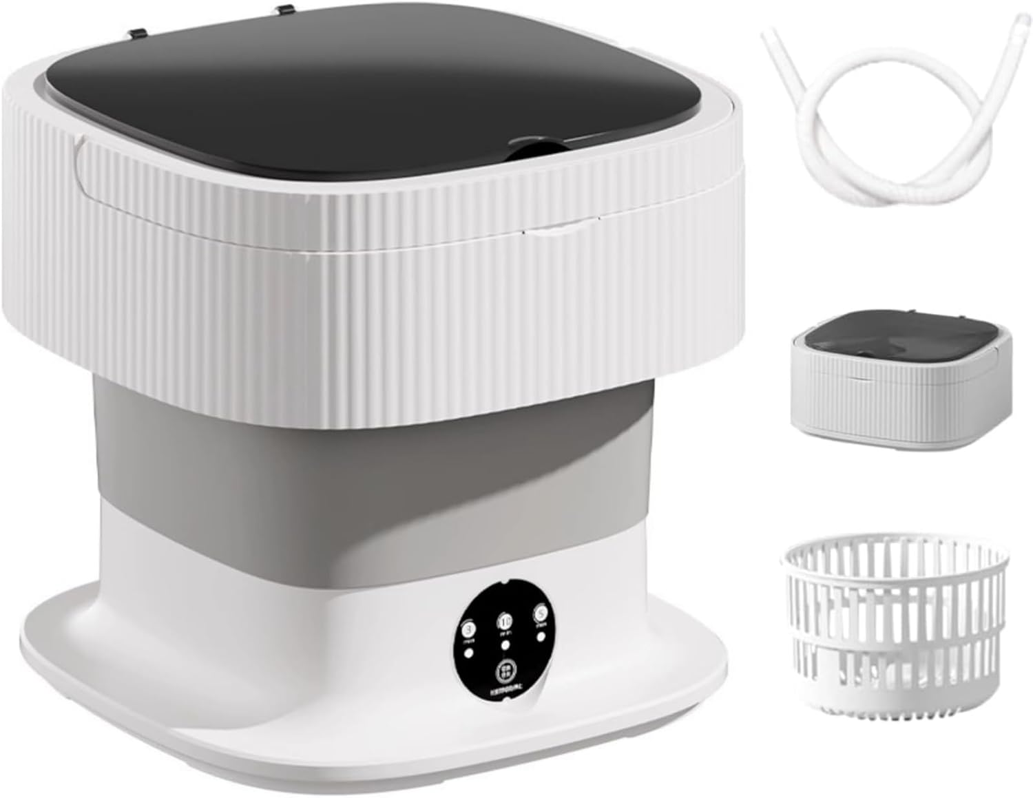 MEESOGA Foldable Mini Washing Machine 12L – Portable Small Travel Washing Machine with 3 Wash Modes, Drainage & Spin-Dry Basket – Compact, Quiet & IPX4 Waterproof – for Travel & Camping