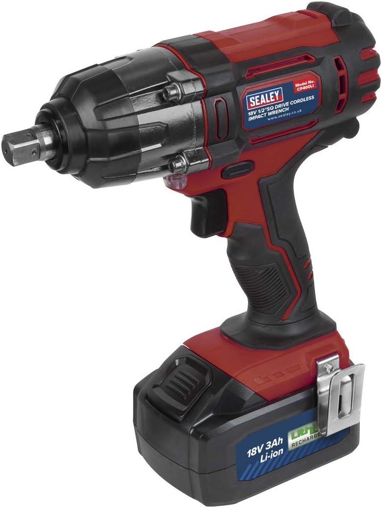 Sealey 18V 1/2" Sq Drive Cordless Impact Wrench - Red