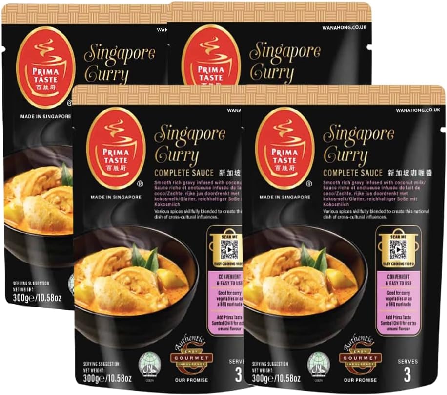 WaNaHong Prima Taste Singapore Curry Cooking Set 300g (Pack of 4)