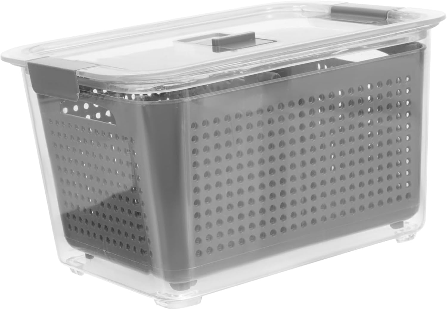 Transparent Sealed Food Storage Container Vegetable Box Partition for Refrigerator Organization and Pantry Staples