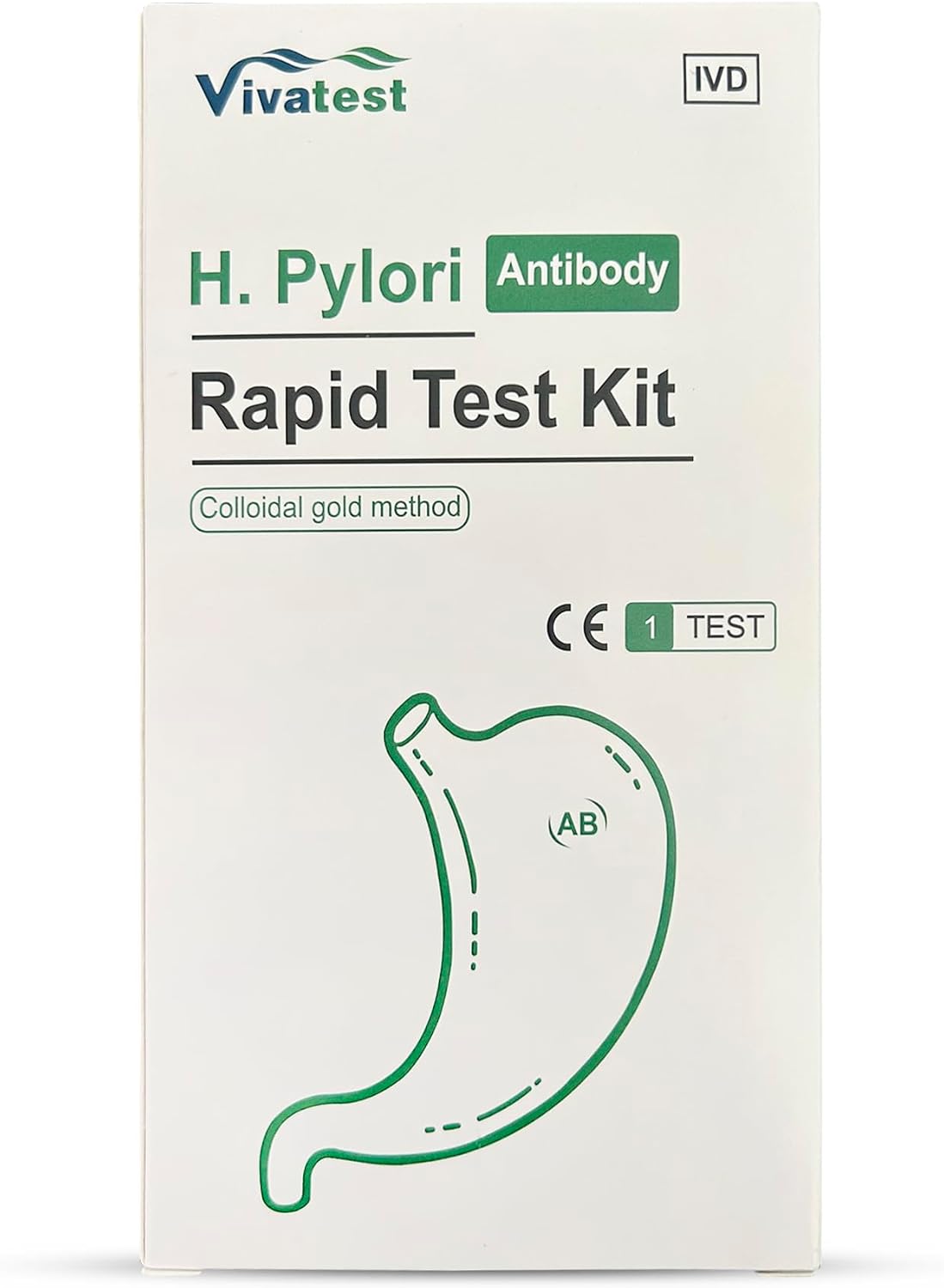 Stomach Ulcer Test Kit – H-Pylori Test Kit – Complete Helicobacter Self Test Kit for Home Use – Rapid and Accurate Testing Kit – Easy to Use Cassette Test Kit