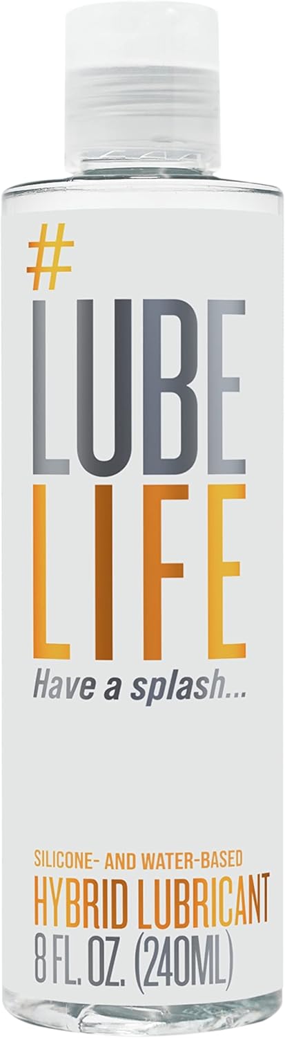 LubeLife Hybrid Lube – Silicone & Water Based Personal Lubricant for Men, Women & Couples – Long Lasting, Non-Sticky, Toy & Condom Compatible, 8 Fl Oz