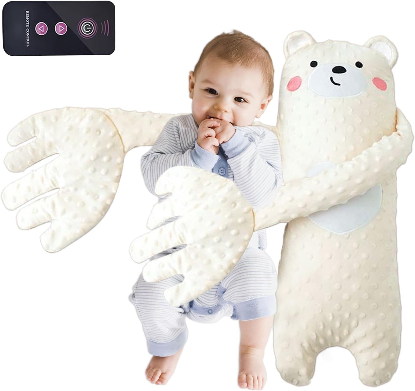 Electric Cuddly Toy, Baby Patting Sleep Pillow, Electric Watch with Remote Control, Baby Sleep Aid, Patting Sleeping Pillow Back Patter, Soft Plush Sleeping Soother, for Nursery & Bedroom