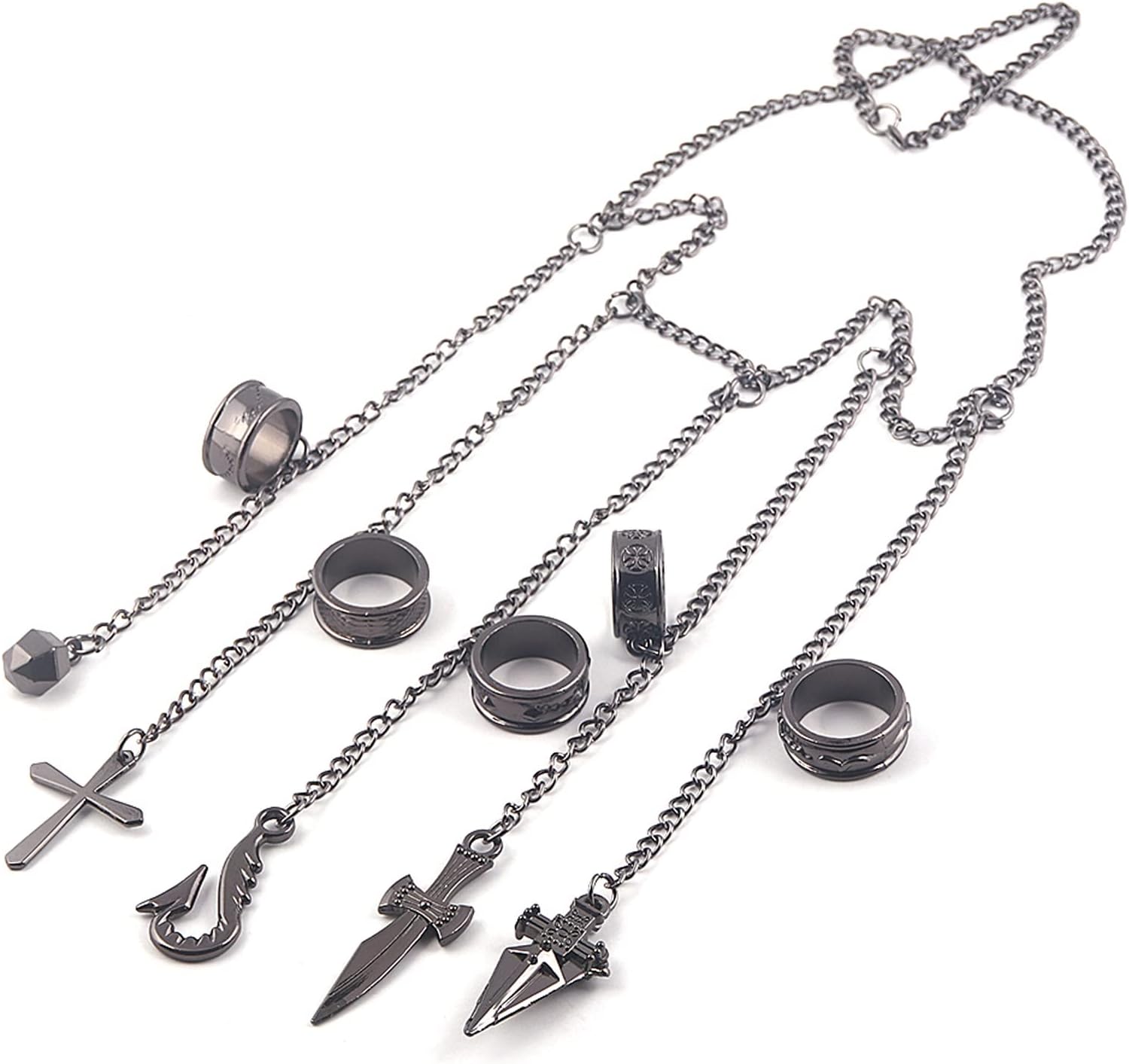 Anime HXH Kurapika Charm Bracelet - Anime HXH Cosplay Five Finger Rings Bracelet For Women Men - Best Stuff for Collection Jewelry Halloween Cosplay Gifts