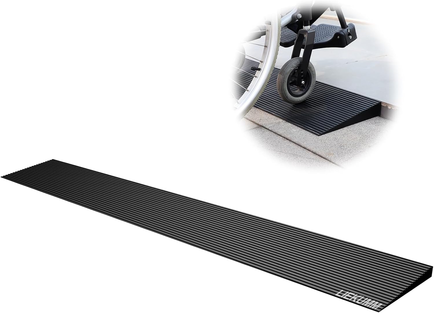LIEKUMM 1.5 cm Rise Rubber Threshold Ramp, 650 kg Load Capacity Non-Slip Ramps for Wheelchairs, Mobility Scooters, Electric Wheelchairs, E-bikes, Bicycles, Wheelchair Ramps for Doorways, Steps, Kerbs