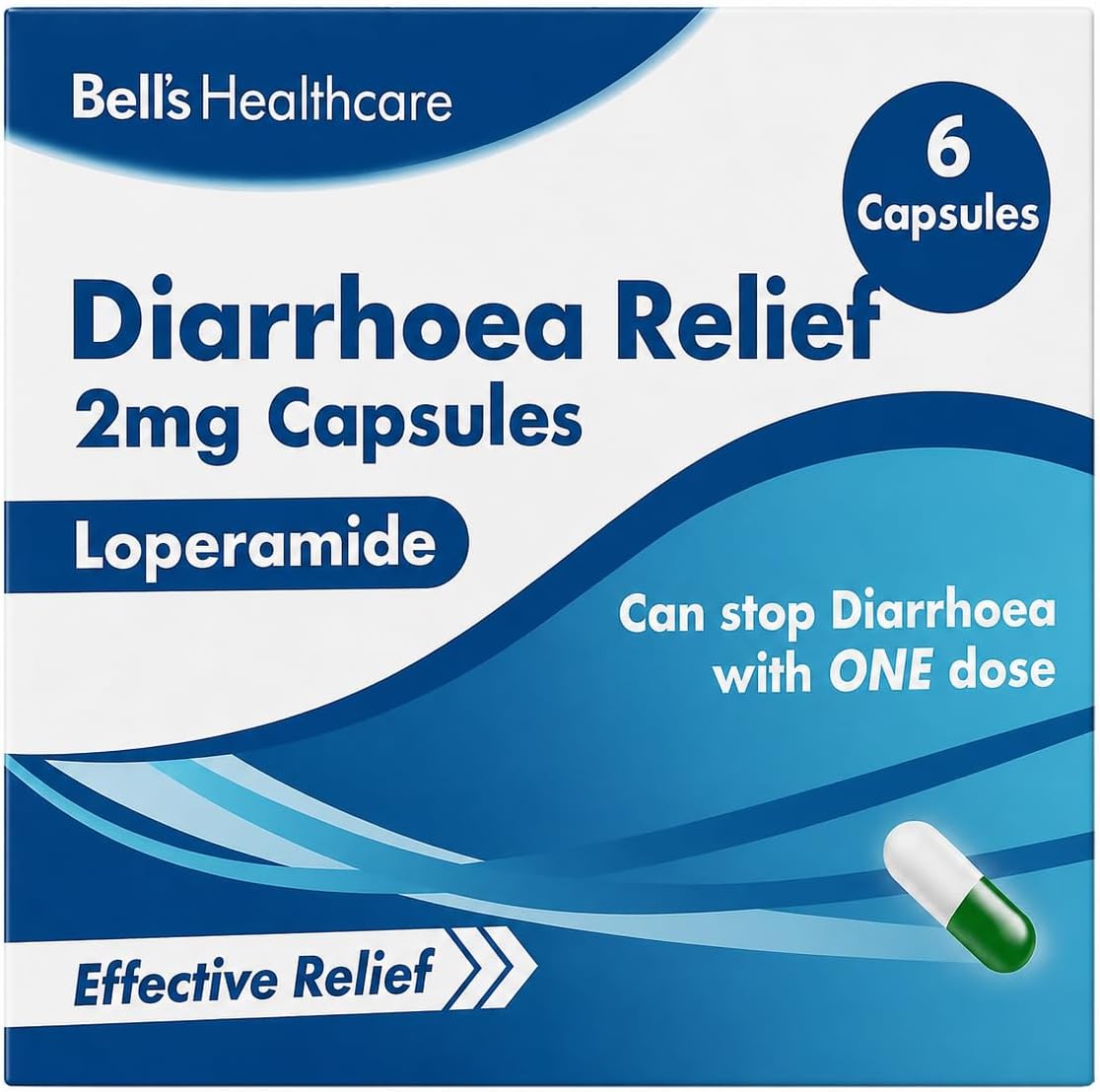 48 Diarrhoea Relief 2mg Capsules Loperamide Hydrochloride Tablets (8x6)