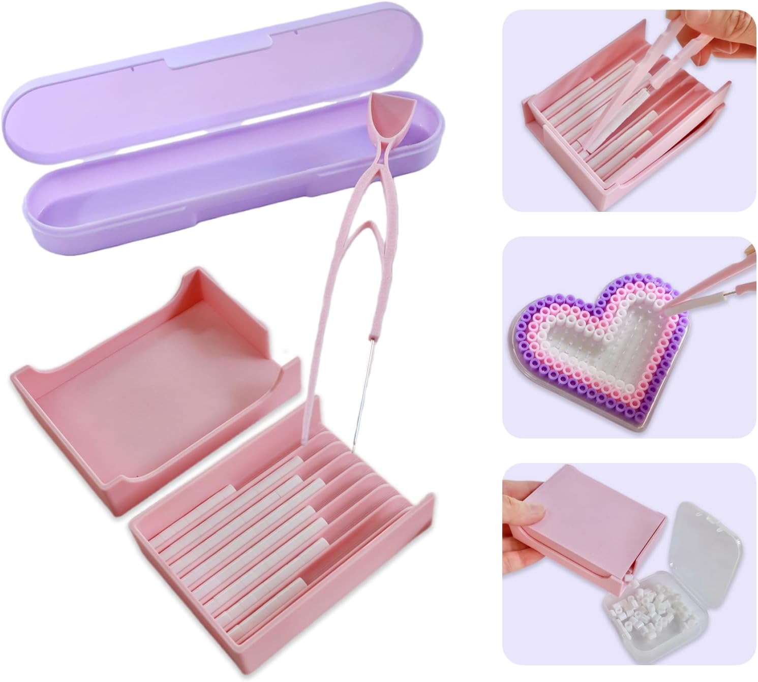 5mm Fuse Bead Single Needle Tweezer & Aligner Tray Kit, Efficient Iron Bead Sorting Tools with Effortless Beads Recovery for Experienced Enthusiasts