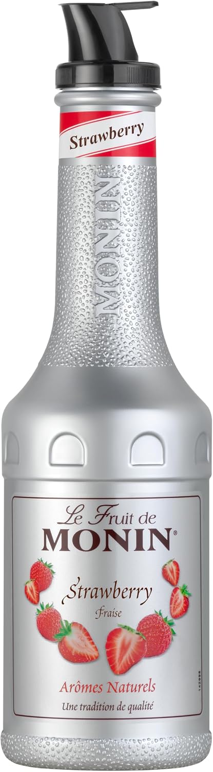 MONIN Premium Strawberry Fruit Puree 1L, for Smoothies and Mocktails, Vegan
