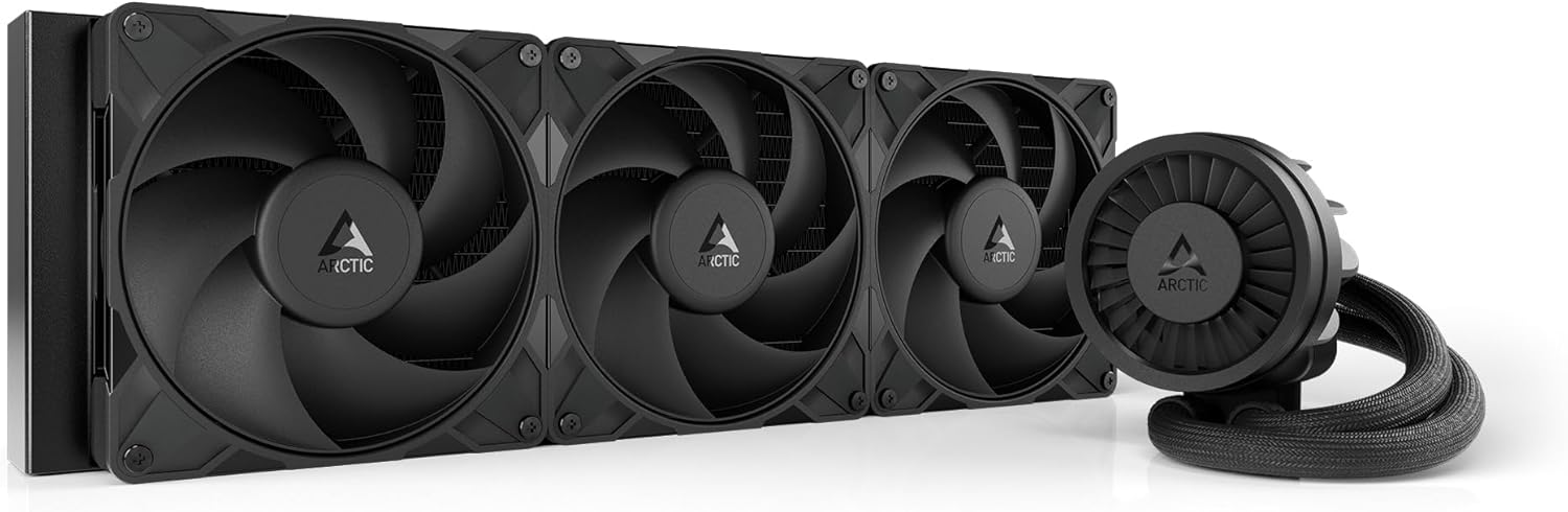 ARCTIC Liquid Freezer III Pro 420 - AIO CPU Cooler, 3 x 140 mm Water Cooling, 38 mm Radiator, PWM Pump, VRM Fan, AMD AM5/AM4, Intel LGA1851/1770 Contact Frame - Black