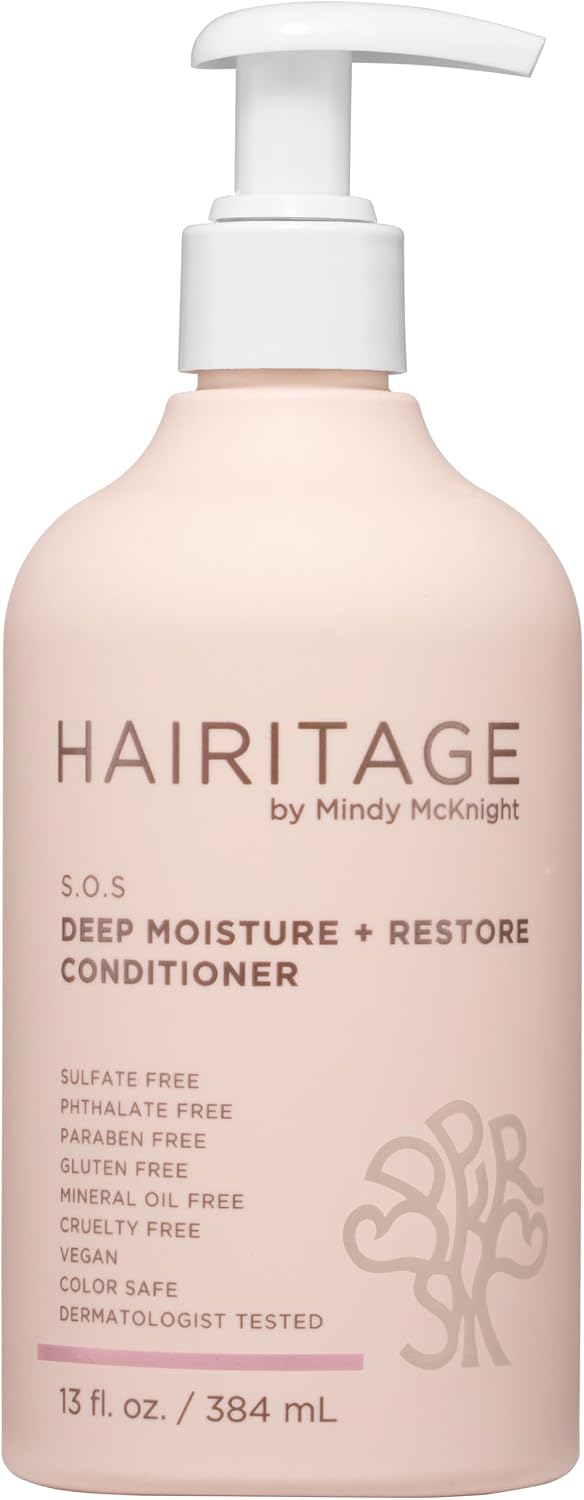 Hairitage S.O.S. Deep Moisture + Vegan Restoration Conditioner, Cruelty Free and Colorfast, Moisturizing, Rejuvenation, 384 ml